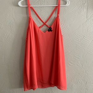 Coral straps blouse